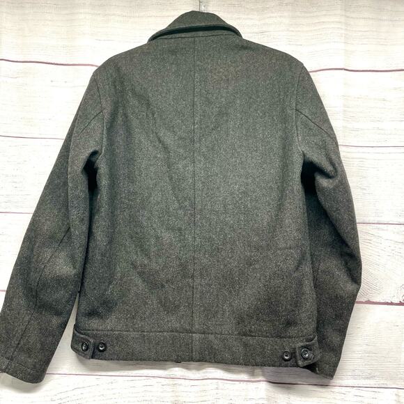 J. Crew Factory Charcoal Gray Wool Zip Front Biker Jacket Size S - Picture 9 of 13